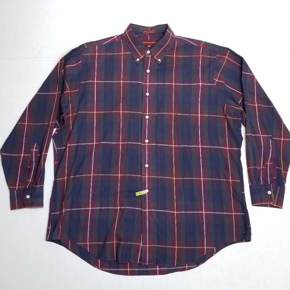 Chaps Ralph Lauren VTG XL plaid button front